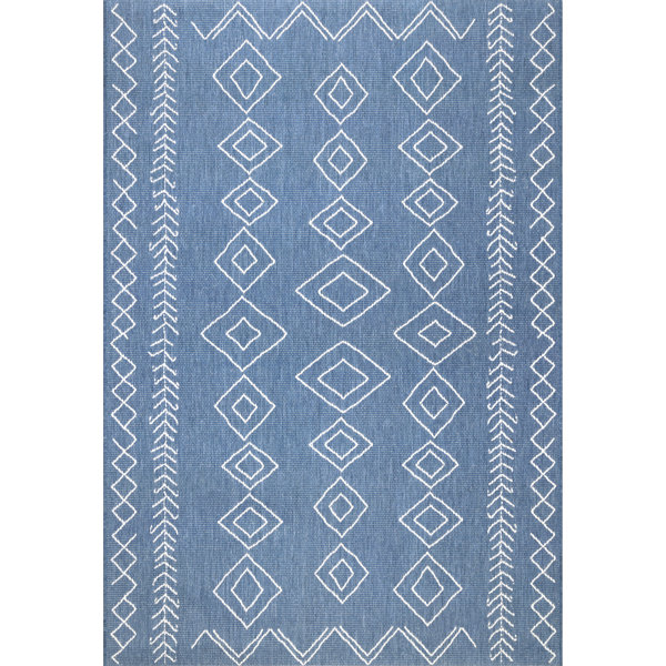 Trent Austin Design® Allaryce Geometric Blue Indoor/Outdoor Area Rug
